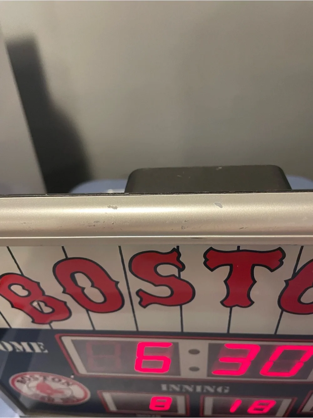 Boston Red Sox Themed LED Wall Clock in Navy, White & Red